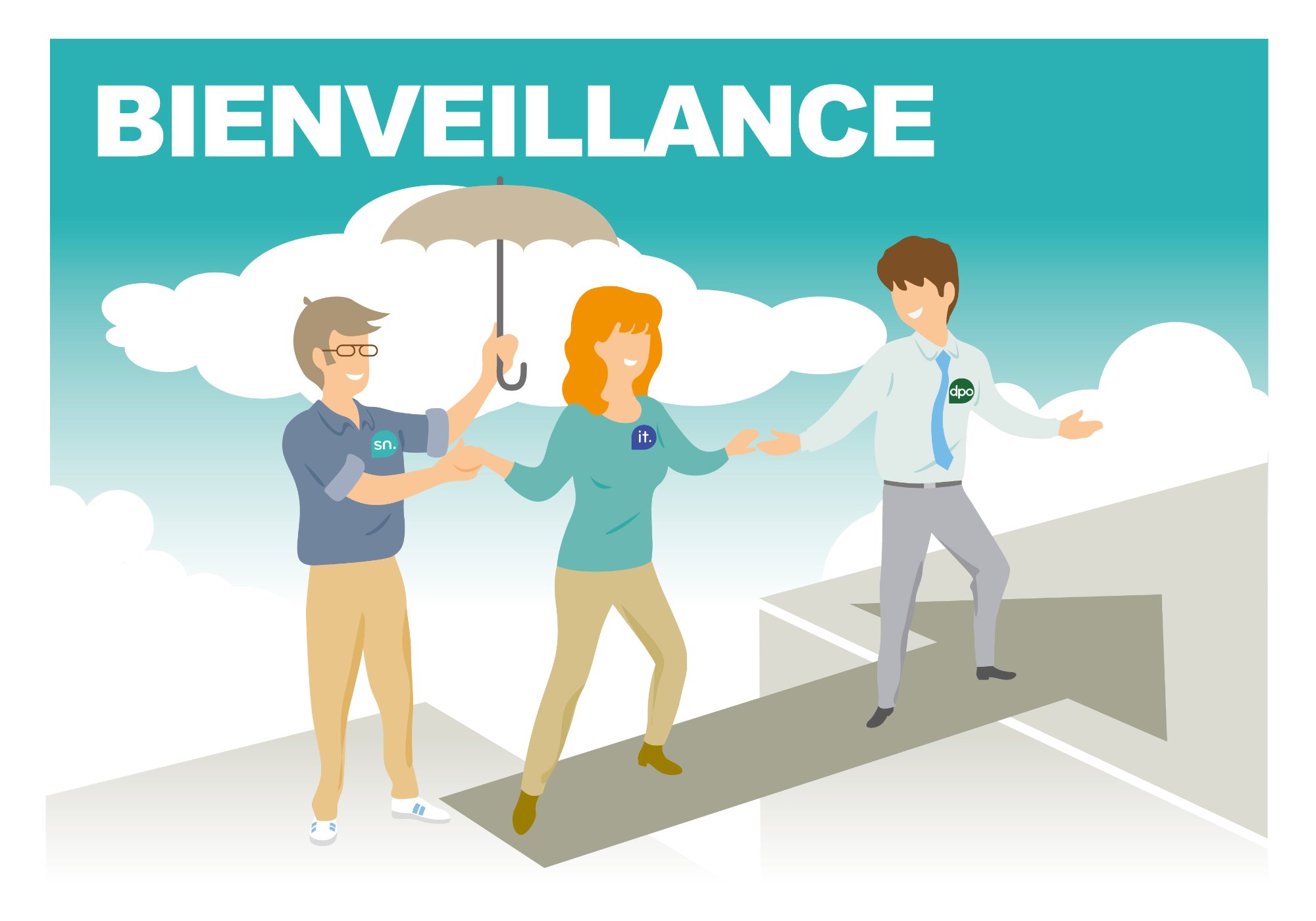 Collaborateurs EXTERN illustrant la bienveillance